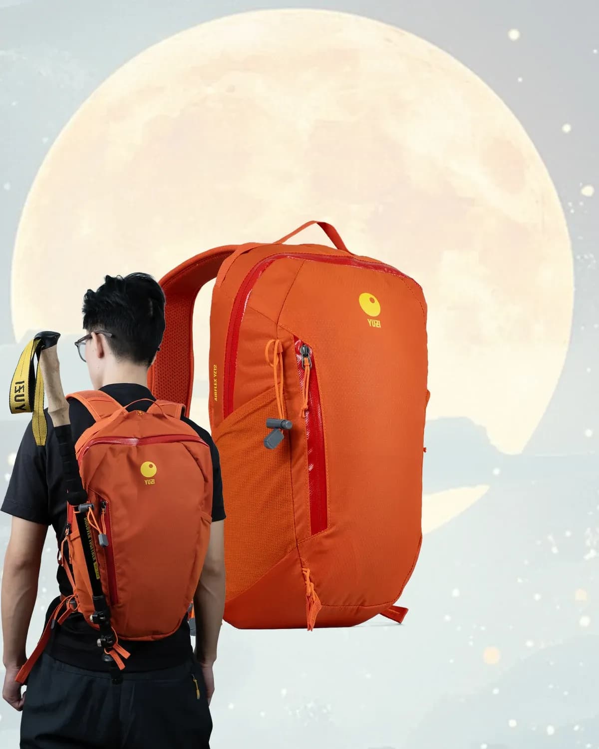 Balo leo núi 12 lít kháng nước, trợ lực, thoáng khí Yuzi AirFlex
